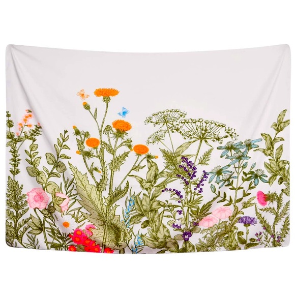 Botanical Wild Floral Garden Tapestry Wall Art 🌸 - Picture 3 of 8